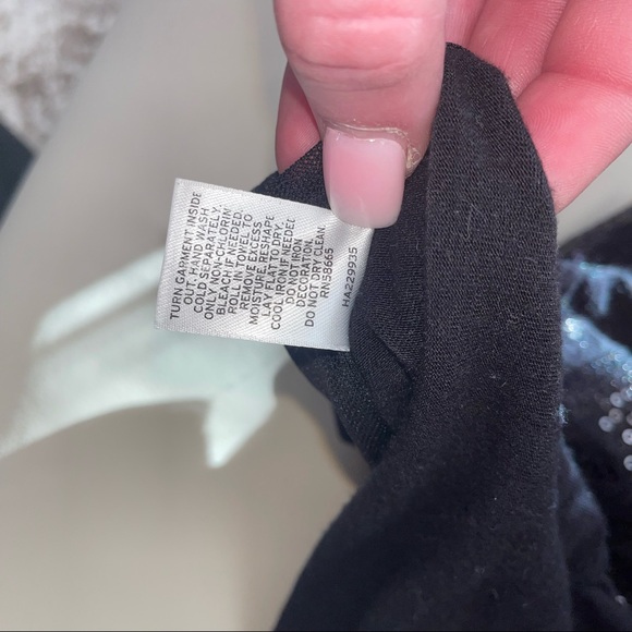 Halogen brand black sequined/sparkly tank top blouse SZ L - Picture 5 of 9